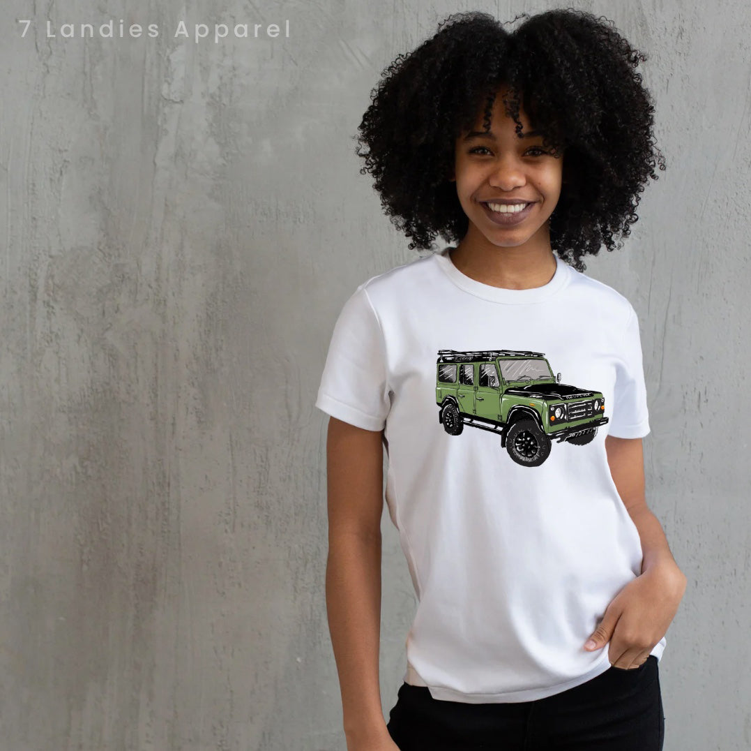 Ladies White Revolver Defender Tee